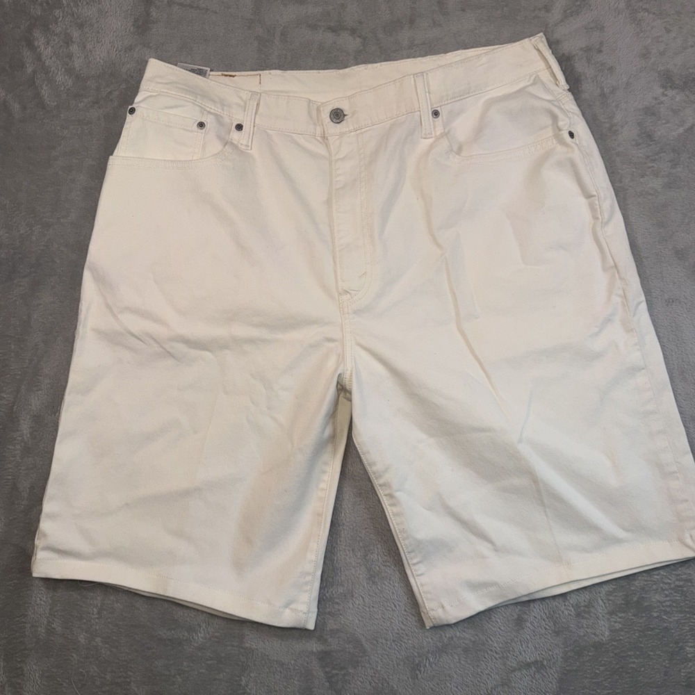 Levi Men's Off White Denim Jean Shorts 40w